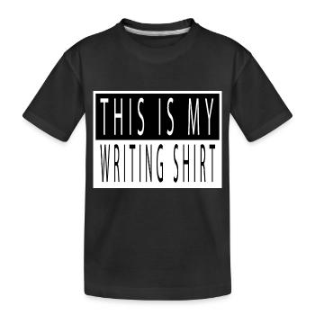 blogger fun present joke bicycle article school - Kinder Premium Bio T-Shirt - Schwarz - Vorne