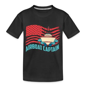 Airboat Captain Hydroplane Air Boat Propeller Swam - Kinder Premium Bio T-Shirt - Schwarz - Vorne