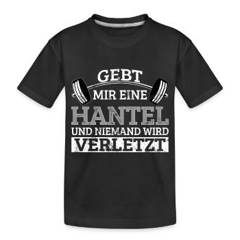Gebt Hantel niemand verletzt Gym Spruch Männer - Kinder Premium Bio T-Shirt - Schwarz - Vorne