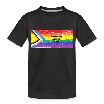 Protéger les enfants queer - T-shirt bio Premium Enfant - noir - Devant