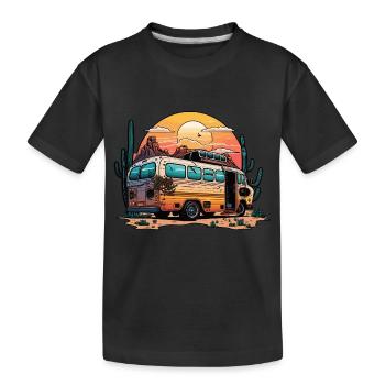 Aventure en autobus scolaire - T-shirt bio Premium Enfant - noir - Devant
