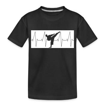 Heartbeat Karate Kickboxing MMA - Kids' Premium Organic T-Shirt - black - Front