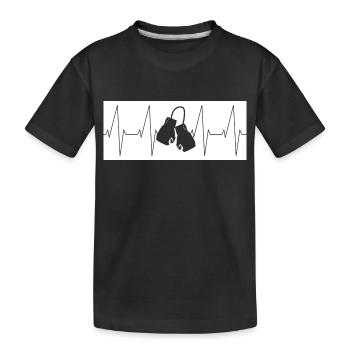 Heartbeat Boxing Kickboxing MMA - Kids' Premium Organic T-Shirt - black - Front