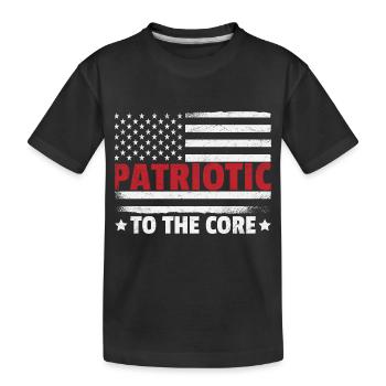 American Flag Patriotism - Kids' Premium Organic T-Shirt - black - Front