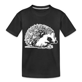 Hedgehog Forest Prickly Animal - Kids' Premium Organic T-Shirt - black - Front