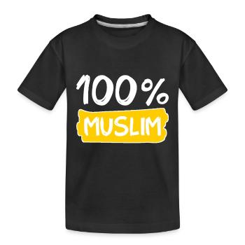 100% Muslim - Muslime - Islam - Kinder Premium Bio T-Shirt - Schwarz - Vorne