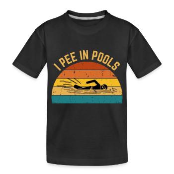 Je fais dans les piscines drôle je fais dans les piscines - T-shirt bio Premium Enfant - noir - Devant
