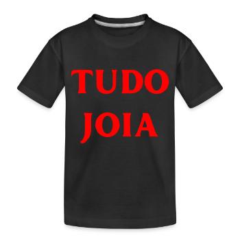Portugiesisch Sprache glücklich Fröhlichkeit - Kinder Premium Bio T-Shirt - Schwarz - Vorne