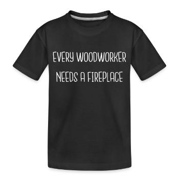 gift idea chainsaw grab woodcutter cutter - Kinder Premium Bio T-Shirt - Schwarz - Vorne