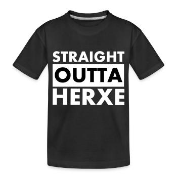 Straight OUTTA HERXE - Kinder Premium Bio T-Shirt - Schwarz - Vorne