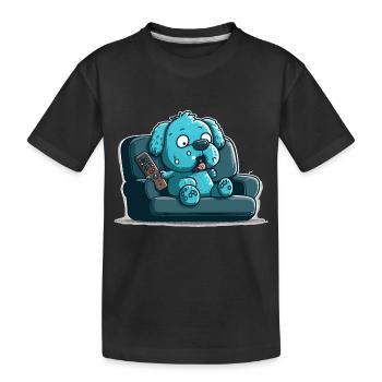 Couch-Potato-Hund - Kinder Premium Bio T-Shirt - Schwarz - Vorne