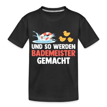 Rettungsschwimmer Bademeister - Kinder Premium Bio T-Shirt - Schwarz - Vorne