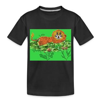 "Der kleiner Löwe" - Kinder Premium Bio T-Shirt - Schwarz - Vorne