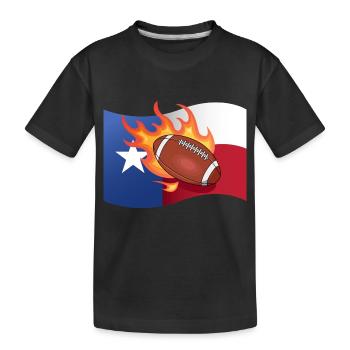 Texas flag football design for proud fans - Kids' Premium Organic T-Shirt - black - Front