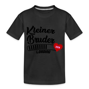 kleiner bruder loading 2024 - Kinder Premium Bio T-Shirt - Schwarz - Vorne