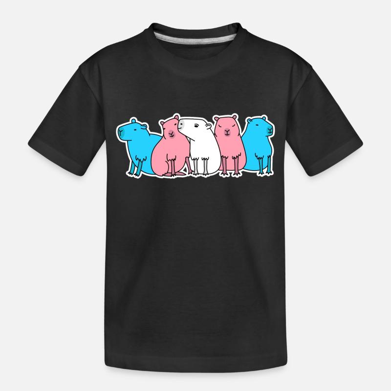 Conception de Capybara Trans Flag pour les personnes trans - T-shirt bio Premium Enfant - noir