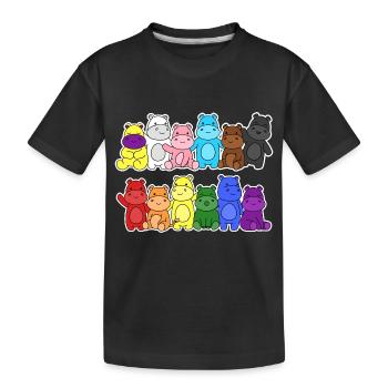 Pride Progress Flagge Nilpferde Gleichberechtigung - Kinder Premium Bio T-Shirt - Schwarz - Vorne