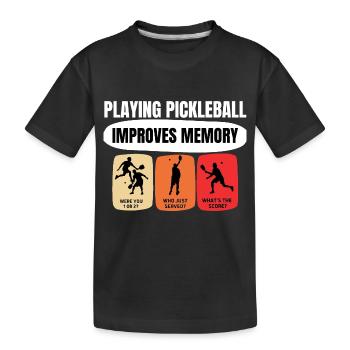Pickleball spielen verbessert das Gedächtnis - Kinder Premium Bio T-Shirt - Schwarz - Vorne