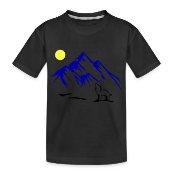 Loup Pleine Lune - T-shirt bio Premium Enfant - noir - Devant