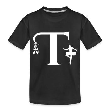 Lettre t ballerine - T-shirt bio Premium Enfant - noir - Devant