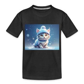 Chat avec chapeau - T-shirt bio Premium Enfant - noir - Devant