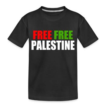 Free Free palestine - Kids' Premium Organic T-Shirt - black - Front