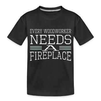 bday present lumberman woodcutter woodworker - Kids' Premium Organic T-Shirt - black - Front