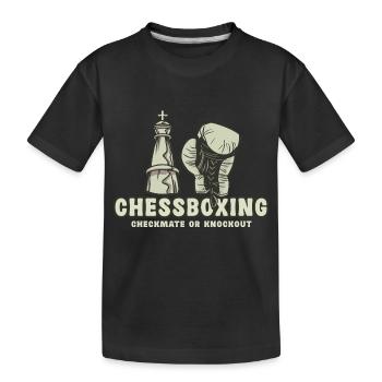 Schachboxen - Schachmatt Oder Knockout Schachboxen - Kinder Premium Bio T-Shirt - Schwarz - Vorne