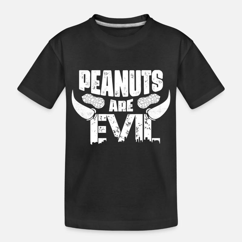 Peanuts Are Evil Nut Allergic Awareness - Kinder Premium Bio T-Shirt - Schwarz