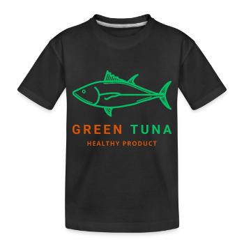 GREEN Tuna - Kinder Premium Bio T-Shirt - Schwarz - Vorne