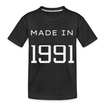 Made in 1991 Year Birthday Day - Kids' Premium Organic T-Shirt - black - Front