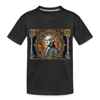 George Washington – US-Präsident - Kinder Premium Bio T-Shirt - Schwarz - Vorne