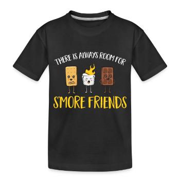 S'more Campfire Marshmallow Camping - Kids' Premium Organic T-Shirt - black - Front