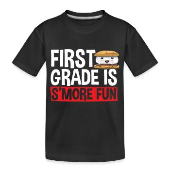 S'more Lagerfeuer Marshmallow Camping - Kinder Premium Bio T-Shirt - Schwarz - Vorne