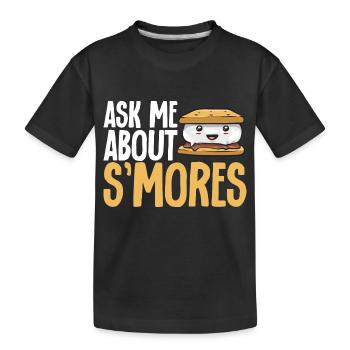 S'more Lagerfeuer Marshmallow Camping - Kinder Premium Bio T-Shirt - Schwarz - Vorne