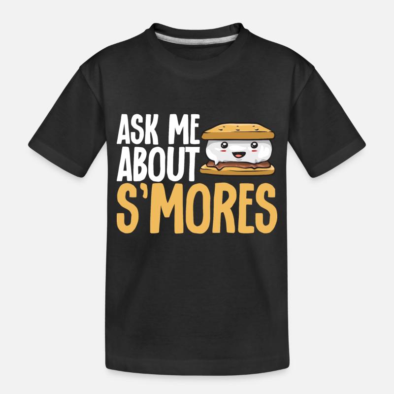 S'more Lagerfeuer Marshmallow Camping - Kinder Premium Bio T-Shirt - Schwarz