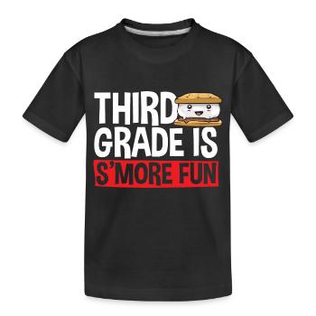 S'more Campfire Marshmallow Camping - Kids' Premium Organic T-Shirt - black - Front