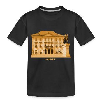 Landau Pfalz Rathaus Neckar Rheinland-Pfalz - Kinder Premium Bio T-Shirt - Schwarz - Vorne