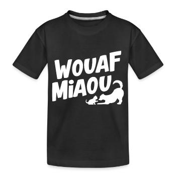 Wouaf miaou - T-shirt bio Premium Enfant - noir - Devant