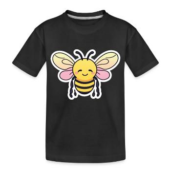 Abeille heureuse mignonne - T-shirt bio Premium Enfant - noir - Devant
