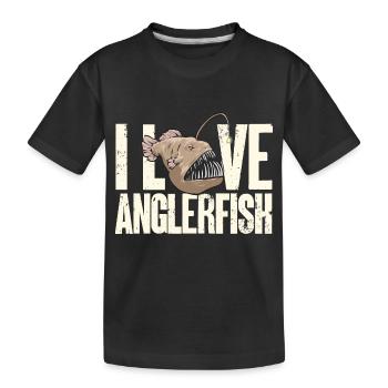 Poisson-grenouille Pêcheur en haute mer Pêcheur à la ligne - T-shirt bio Premium Enfant - noir - Devant