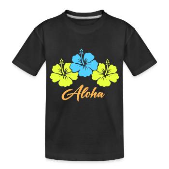 Fleur Hibiscus Aloha - T-shirt bio Premium Enfant - noir - Devant