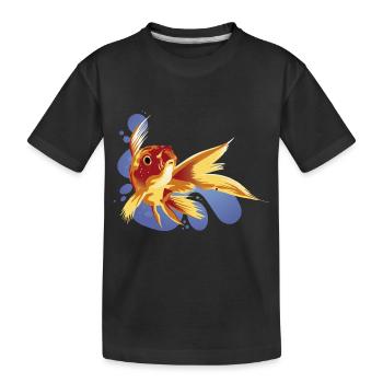 Fisch Fische Aquarium Flossen Teich Garten Flosse - Kinder Premium Bio T-Shirt - Schwarz - Vorne