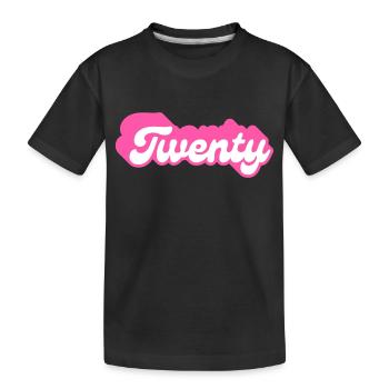 Twenty birthday - 20th birthday retro pink - Kids' Premium Organic T-Shirt - black - Front