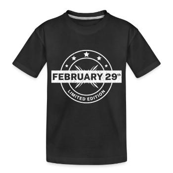 Leap year Birthday February 29 - Kids' Premium Organic T-Shirt - black - Front
