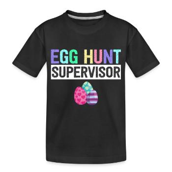 Eiersuche Supervisor Eierjagd Party Mama Papa - Kinder Premium Bio T-Shirt - Schwarz - Vorne