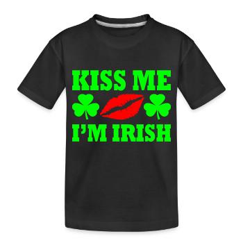 Kiss me im irish - Kinder Premium Bio T-Shirt - Schwarz - Vorne