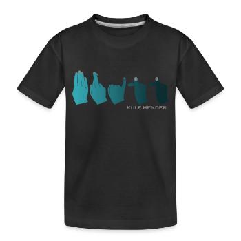 Handalphabet Britt Benzin Farbverlauf - Kinder Premium Bio T-Shirt - Schwarz - Vorne