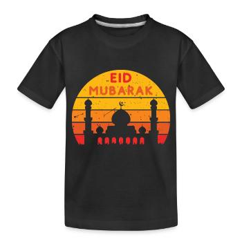 Ramadan Eid Mubarak Sunset Colors - Kinder Premium Bio T-Shirt - Schwarz - Vorne