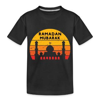 Ramadan Mubarak Sunset - Kinder Premium Bio T-Shirt - Schwarz - Vorne